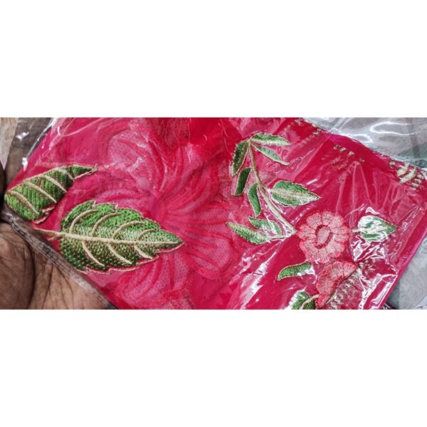 Hot Pink Cotton Satin Patch Work Suit