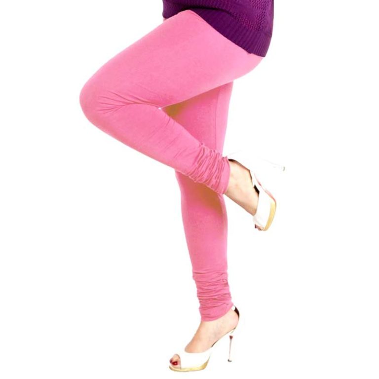 LUX Lyra Cotton Stretchable Full length Churidar Lycra Leggings for women -  Blush - Frozentags - Ladies Dress Materials