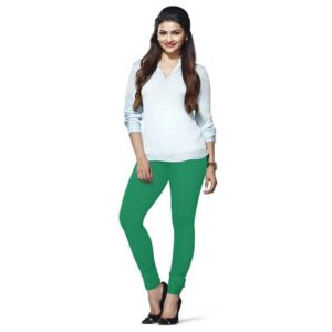 LUX Lyra Cotton Stretchable Full length Churidar Lycra Leggings for women - Kiwi