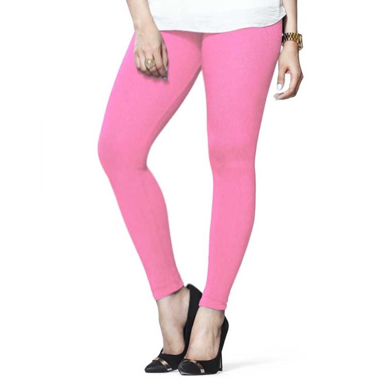 LUX Lyra Cotton Stretchable Full length Churidar Lycra Leggings for women -  Light Pink - Frozentags - Ladies Dress Materials