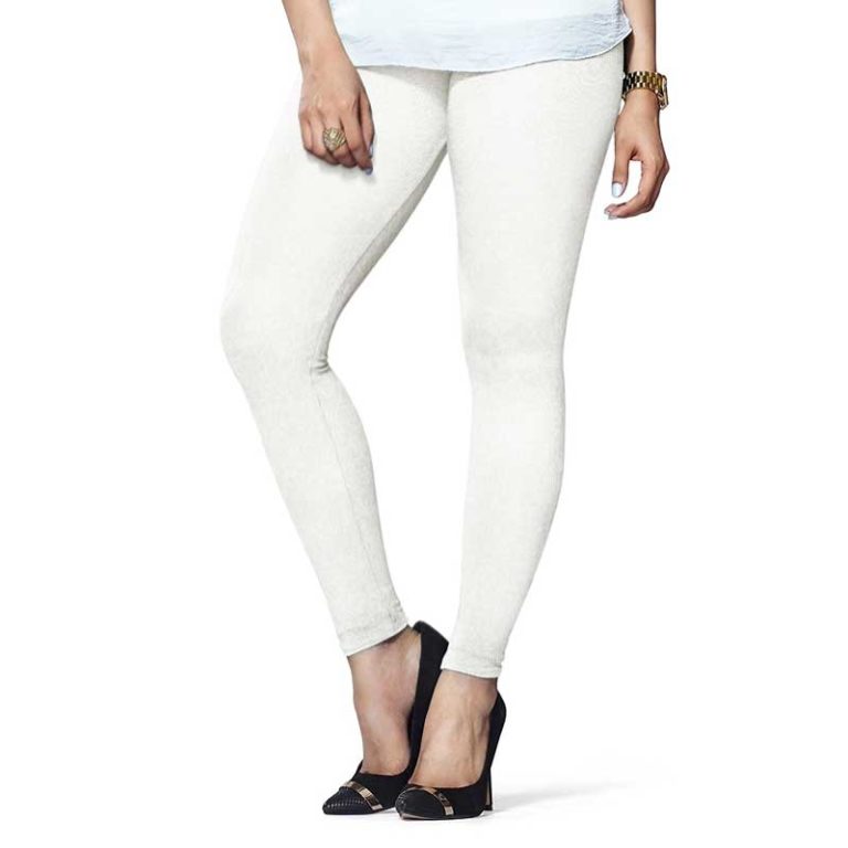 LUX Lyra Cotton Stretchable Full length Churidar Lycra Leggings for women -  Off White - Frozentags - Ladies Dress Materials