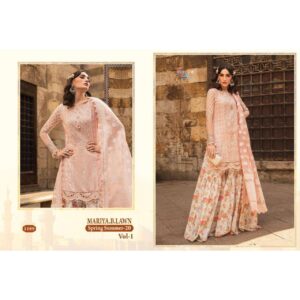 MariaB Cotton embroidered ladies dress material | Cotton dress materials for ladies
