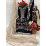 Black Pakistani Velvet Dress for Wedding Functions and Parties