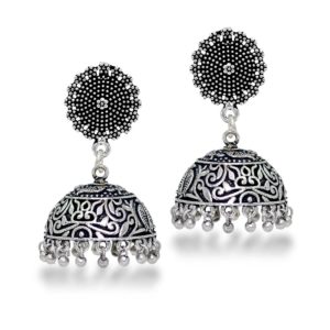 Silver Ethnic Traditional Jhumki Earrings online | Earrings Online Shopping at Low Price