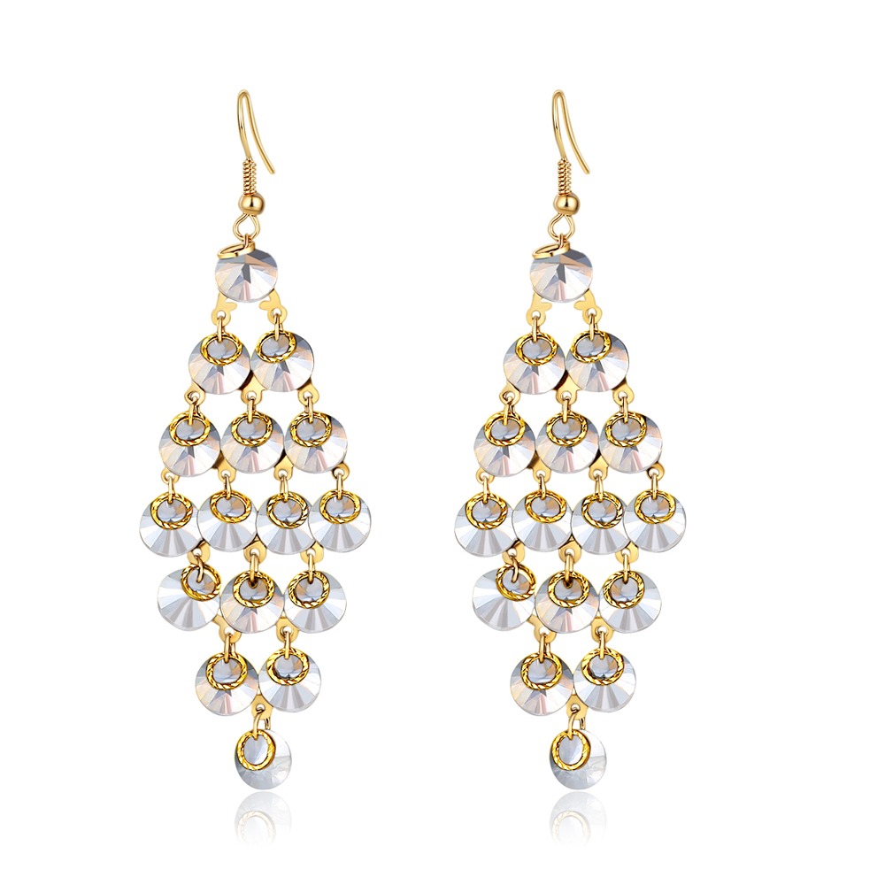Imitation Jewelry Trending Golden Zircon Hanging Earring Easy To Wear With  Indo Western Dress FE87 – Buy Indian Fashion Jewellery