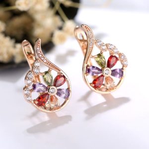 American Diamond Crystal Stone Studded Hoop earrings | Buy Designer Jewellery Earrings online