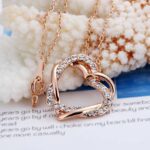 Rose gold plated heart pendant set