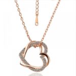 Rose gold heart pendant set 48002