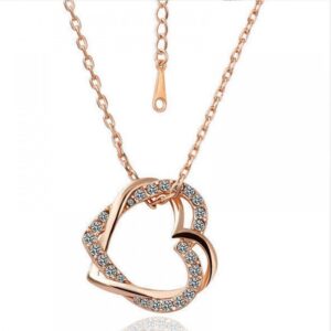 Rose gold heart pendant set 48002