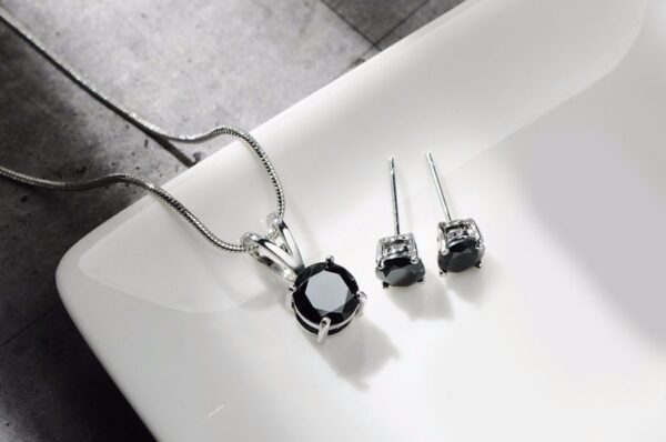 Platinum Plated Crystal Pendant Set for Womens
