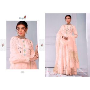 Georgette embroidered Elegant dress material | Elegant embroidered dress material