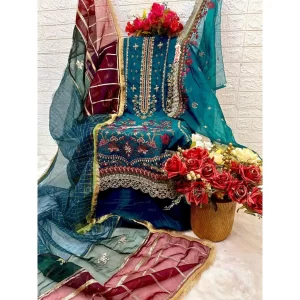Organza Embroidered Dress Material