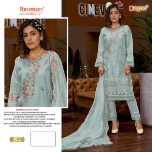 Pakistani Organza Embroidered Dress