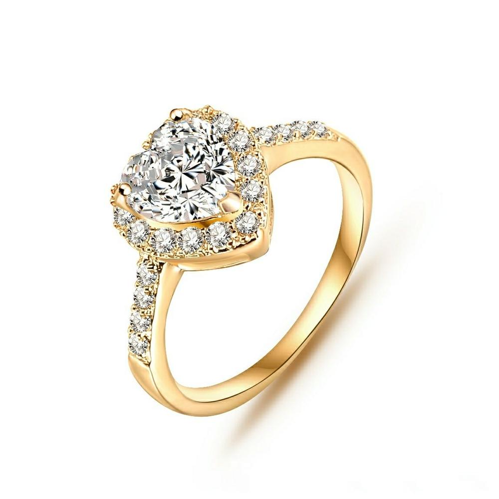 Gold Plated Stone Studded Heart Ring Buy Designer Imitation