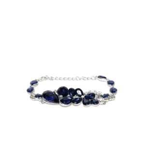 Stone Studded Platinum Plated Chain Bracelet | Buy Fashion Jewellery Bracelet Online