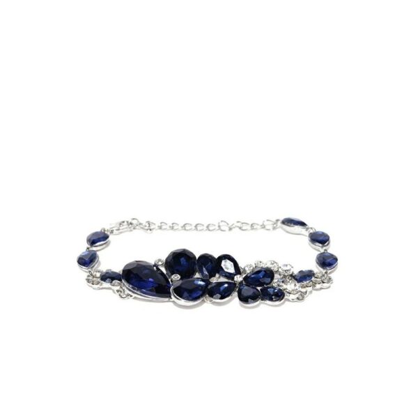 Stone Studded Platinum Plated Chain Bracelet | Buy Fashion Jewellery Bracelet Online