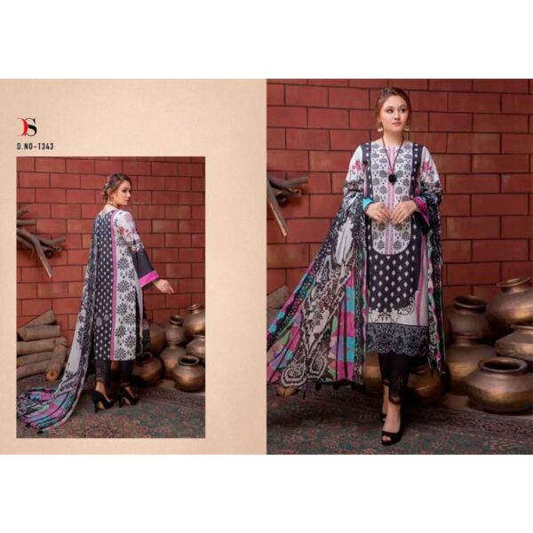Black Cotton Suit with Embroidered Patch