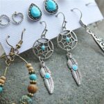 Vintage and oxidized earrings combo - 6pairs